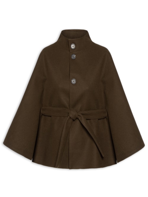 Casaco Feminino Amplo Gola Alta - Marrom