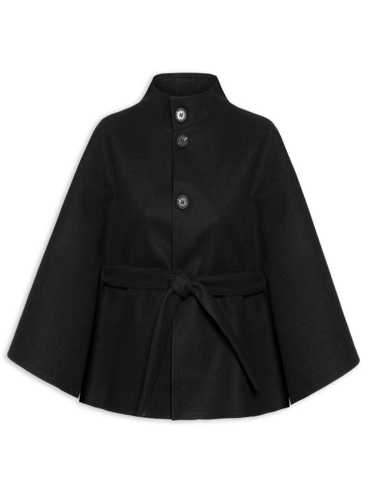 Casaco Feminino Amplo Gola Alta - Preto