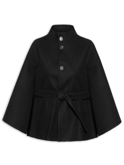 Casaco Feminino Amplo Gola Alta - Preto