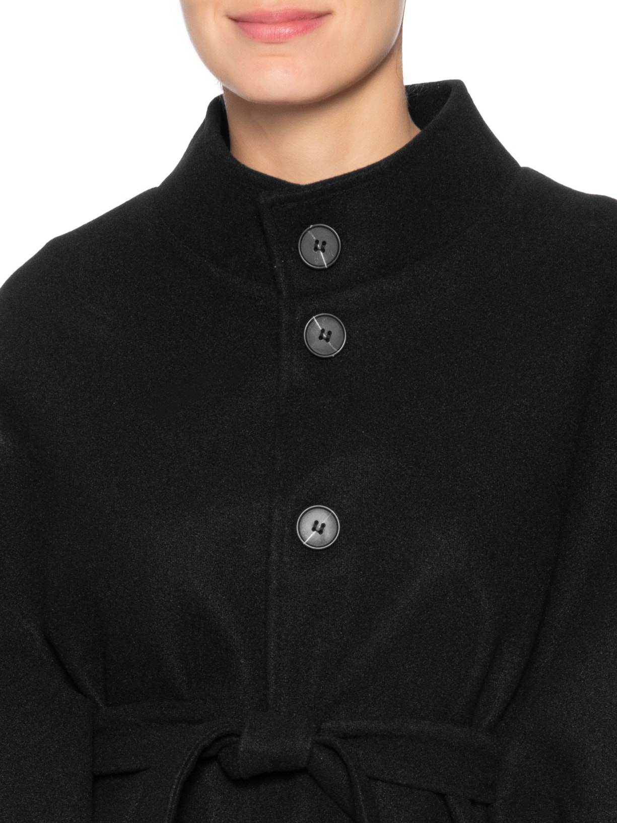 Casaco Feminino Amplo Gola Alta Preto '2Essential