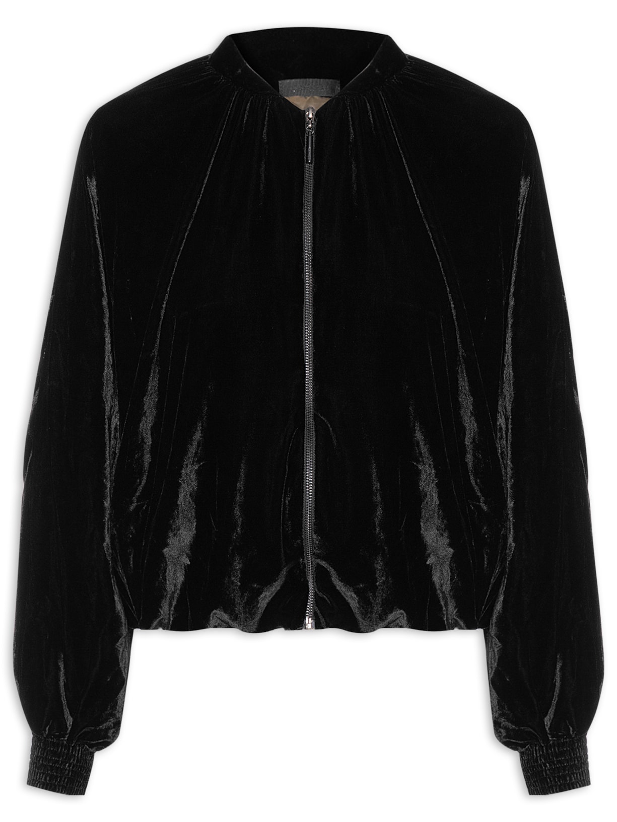 Casaco Feminino Bomber Velvet - Preto