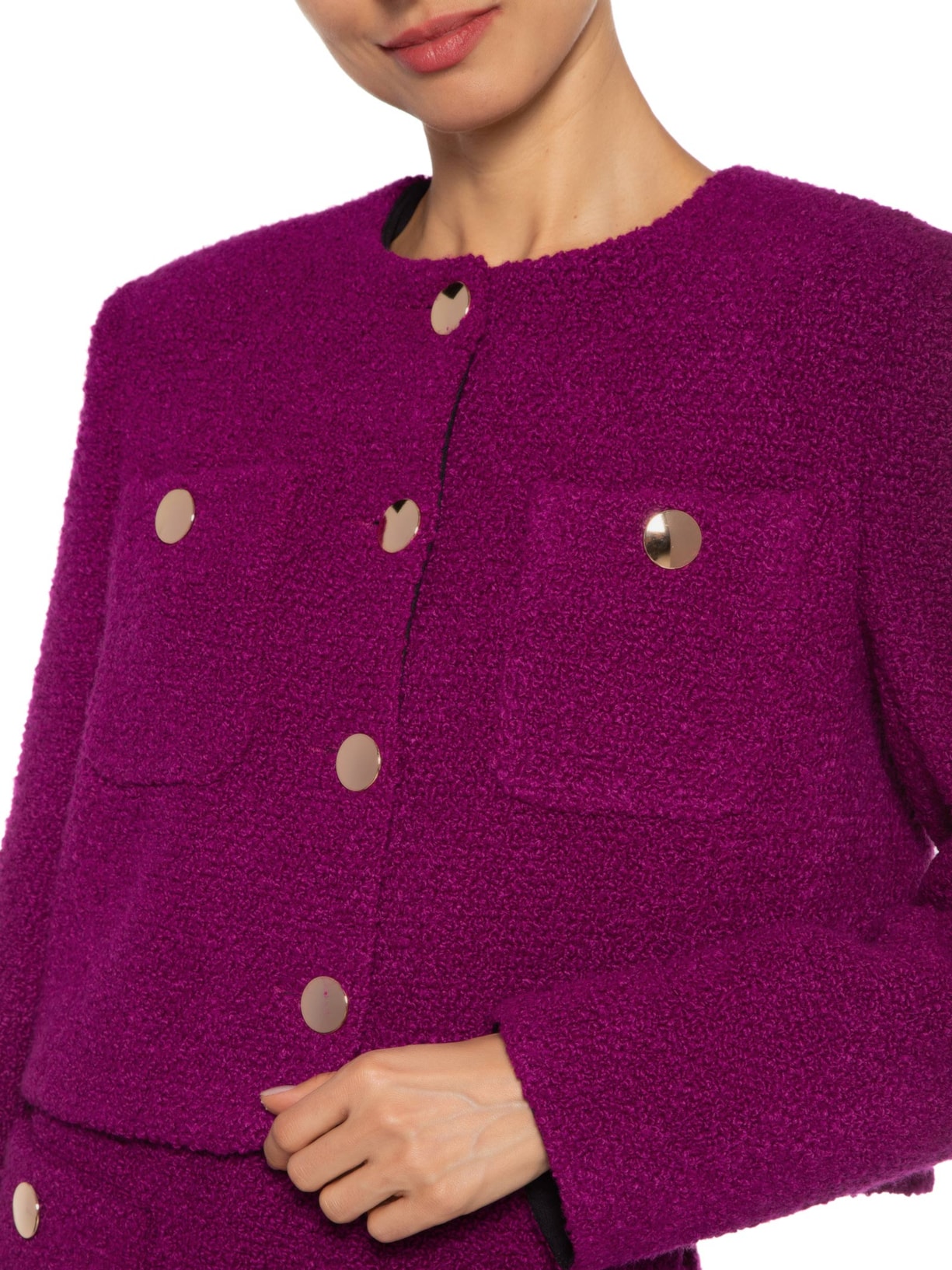 Casaco Feminino Boucle Liso Maya Roxo Nk