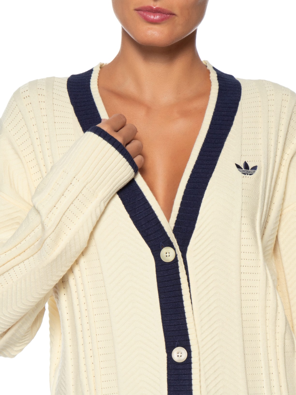 Casaco Feminino Cardigan Tricot Amarelo Adidas Originals