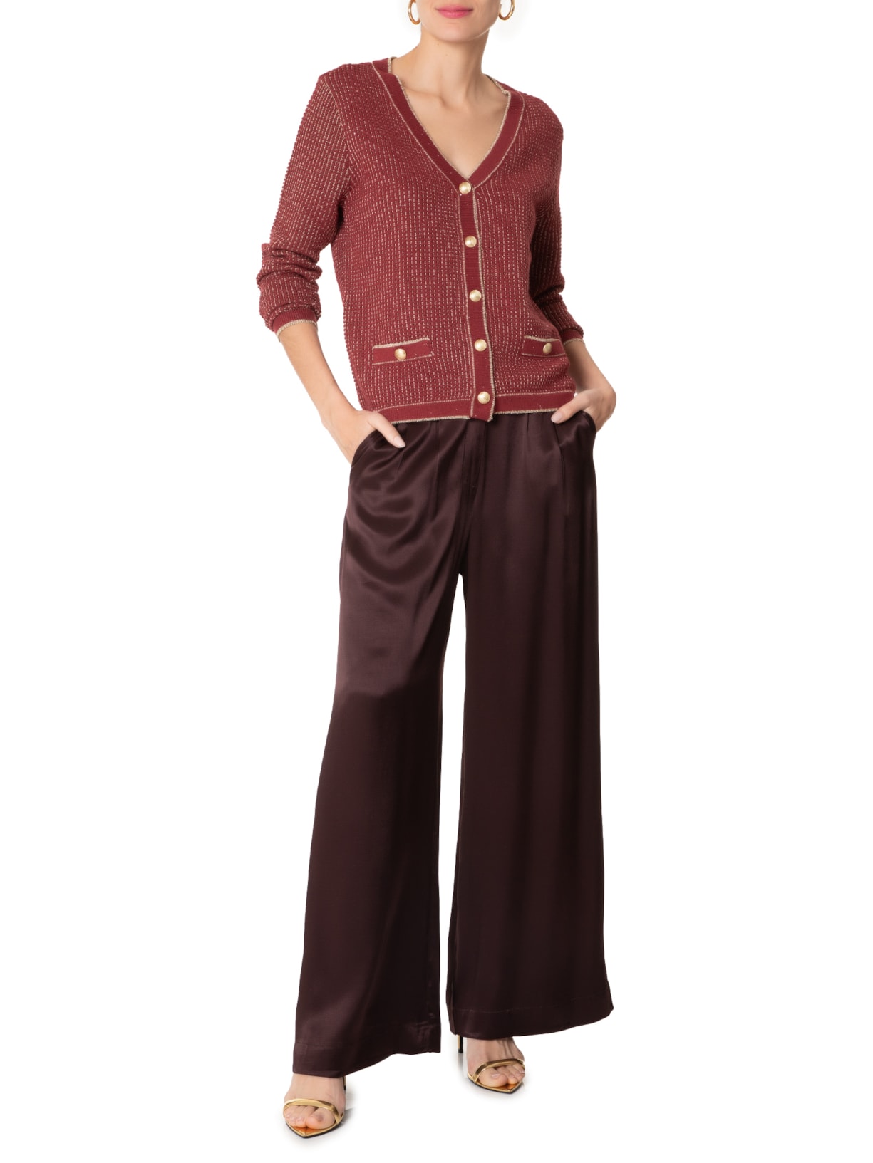 Casaco Feminino Casaquete Thaira Vinho Carol Bassi