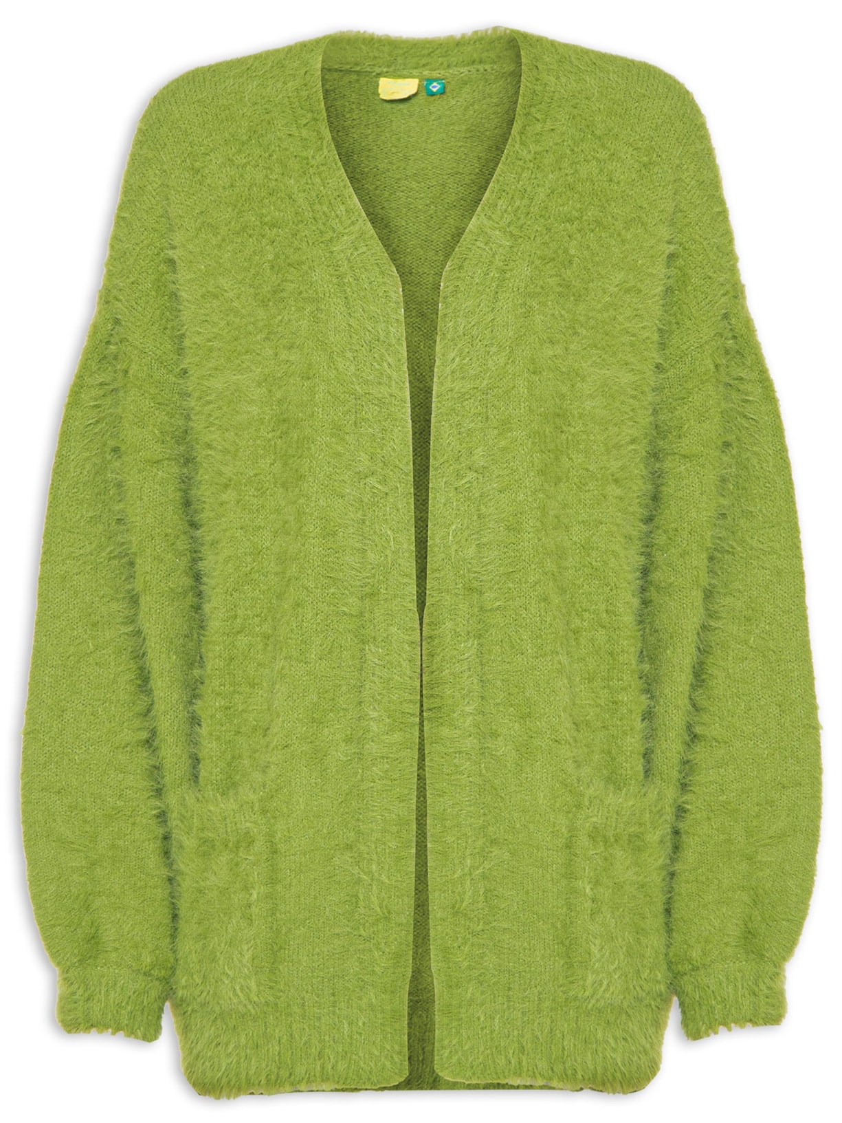 Casaco Feminino Casulo Pelinho Com Bolso - Verde