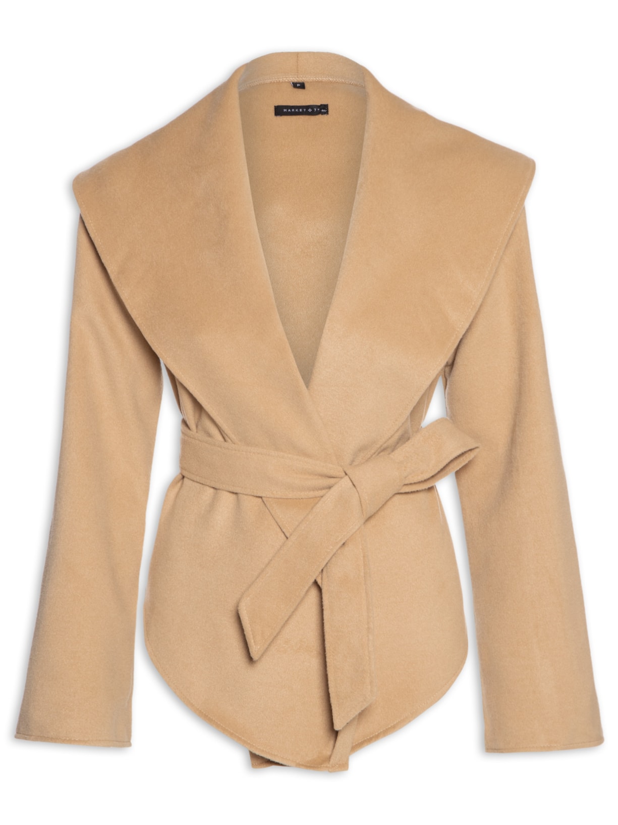 Casaco Feminino Com Amarração Frontal Marrom Market 33