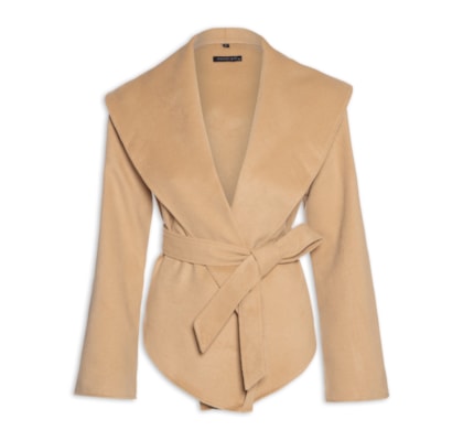 Casaco Feminino Com Amarração Frontal - Marrom