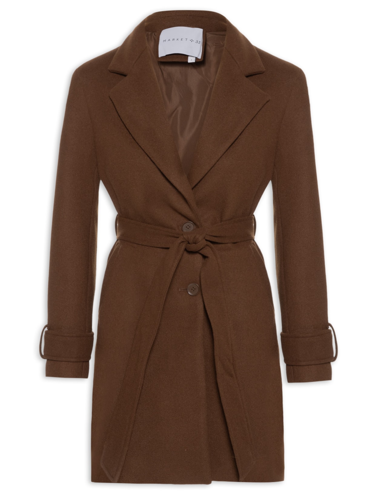 Casaco Feminino Com Amarração Frontal - Marrom