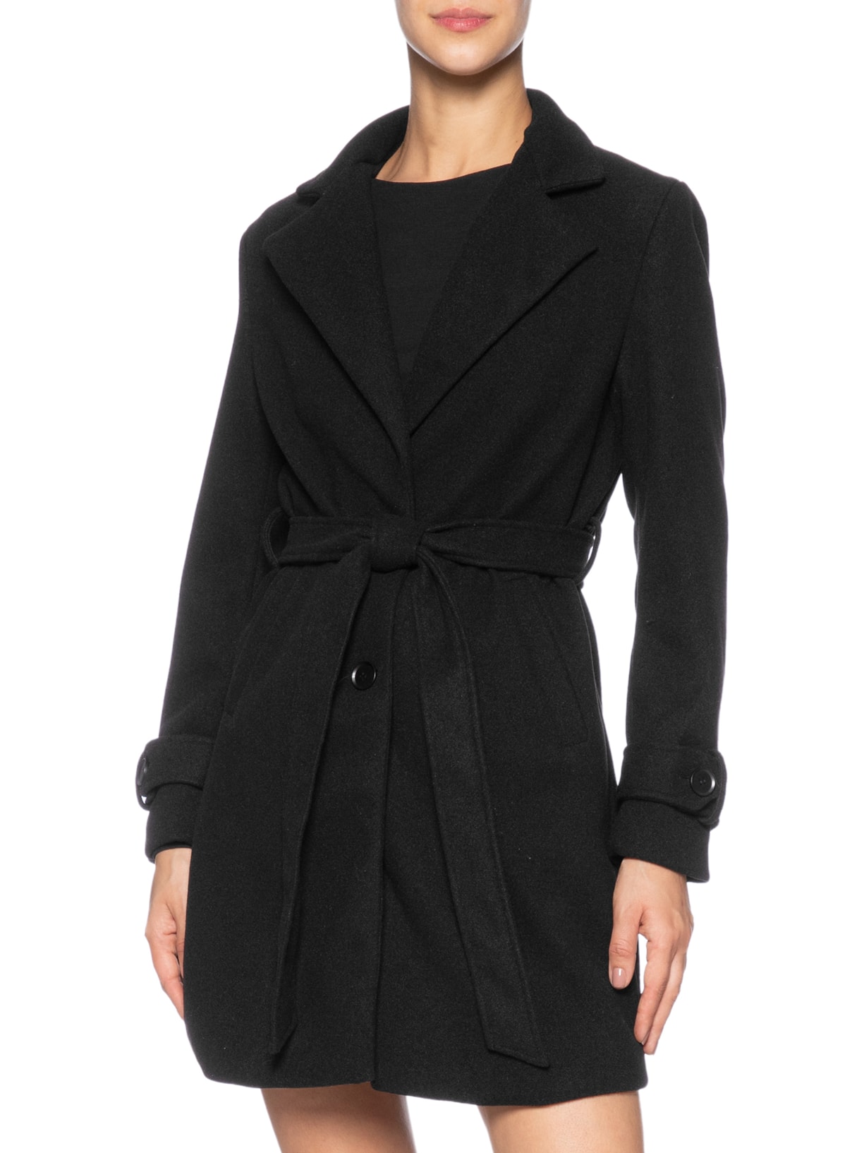 Casaco Feminino Com Amarração Frontal Preto Market 33