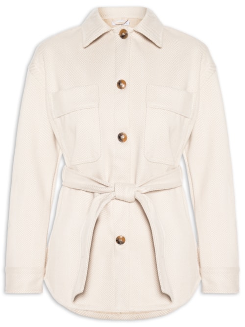 Casaco Feminino Com Amarração - Off White