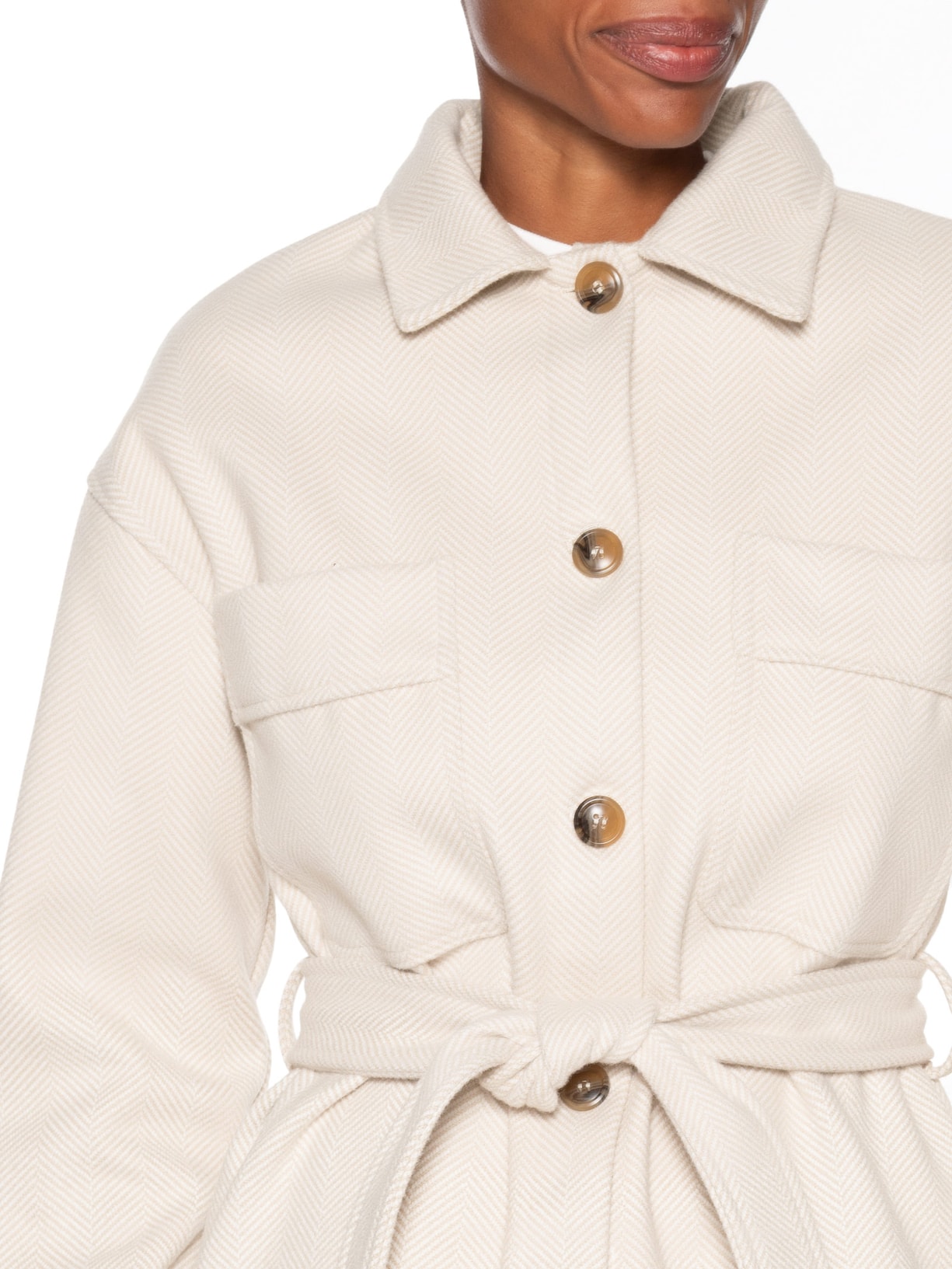 Casaco Feminino Com Amarração Off White Basiq