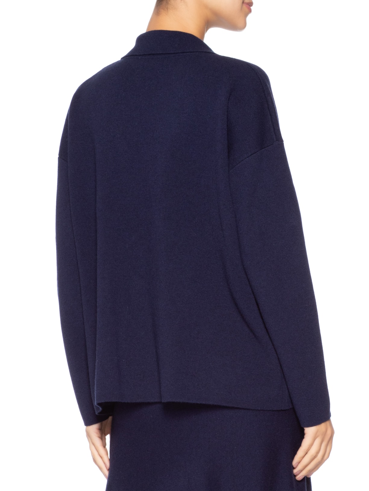 Casaco Feminino Com Blend De Lã E Cashmere Azul '2Essential