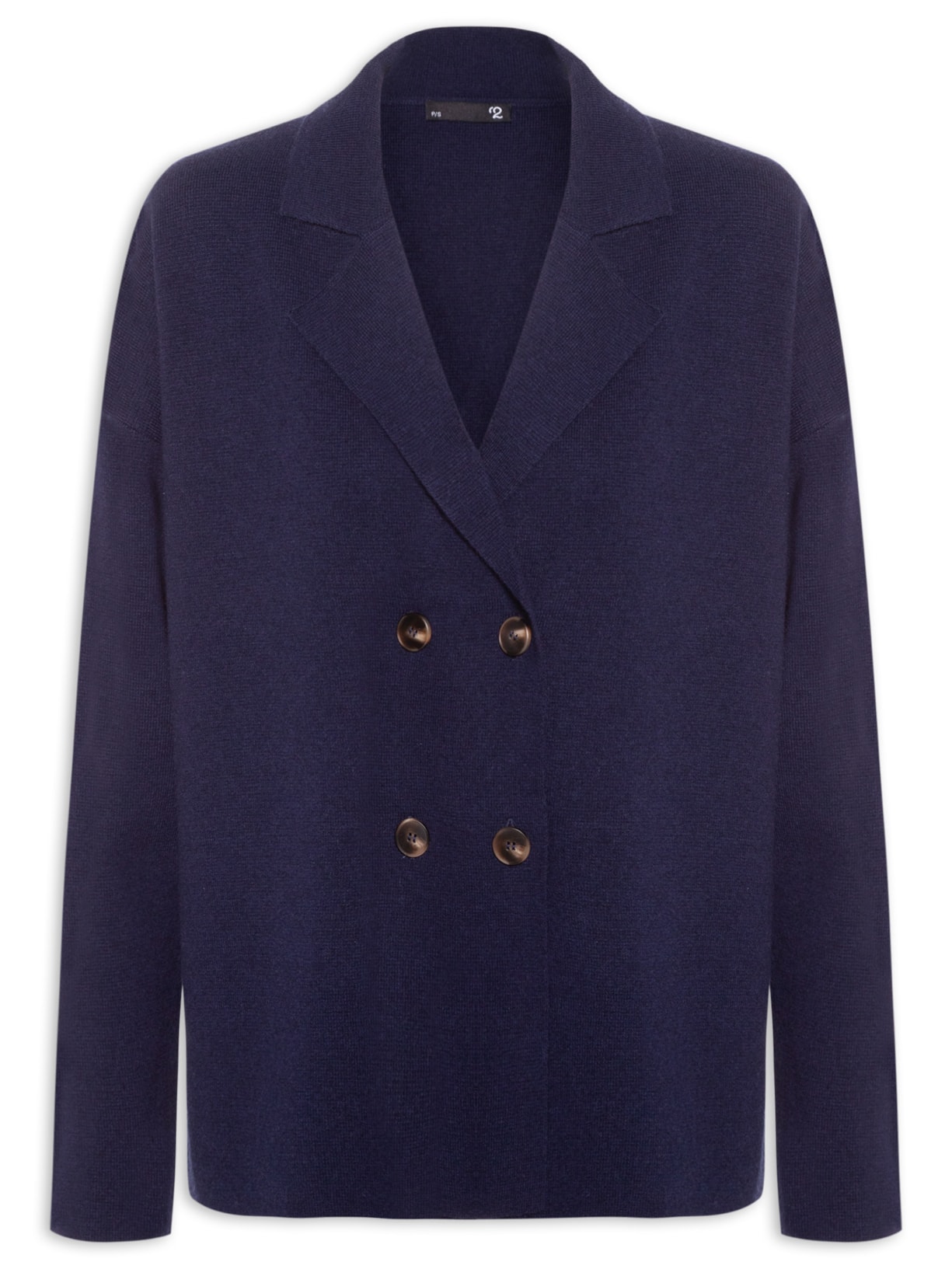 Casaco Feminino Com Blend De Lã E Cashmere Azul '2Essential