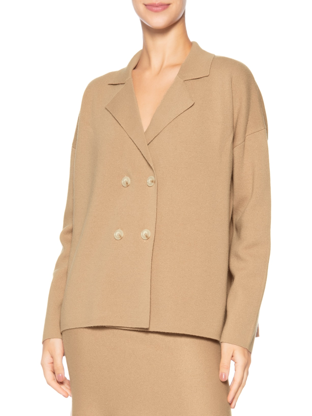 Casaco Feminino Com Blend De Lã E Cashmere Bege '2Essential