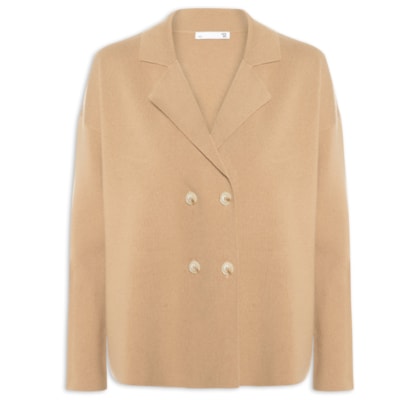 Casaco Feminino Com Blend De Lã E Cashmere - Bege