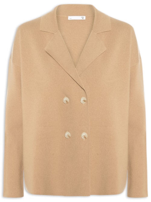 Casaco Feminino Com Blend De Lã E Cashmere - Bege