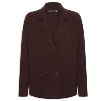 Casaco Feminino Com Blend de Lã e Cashmere - Marrom