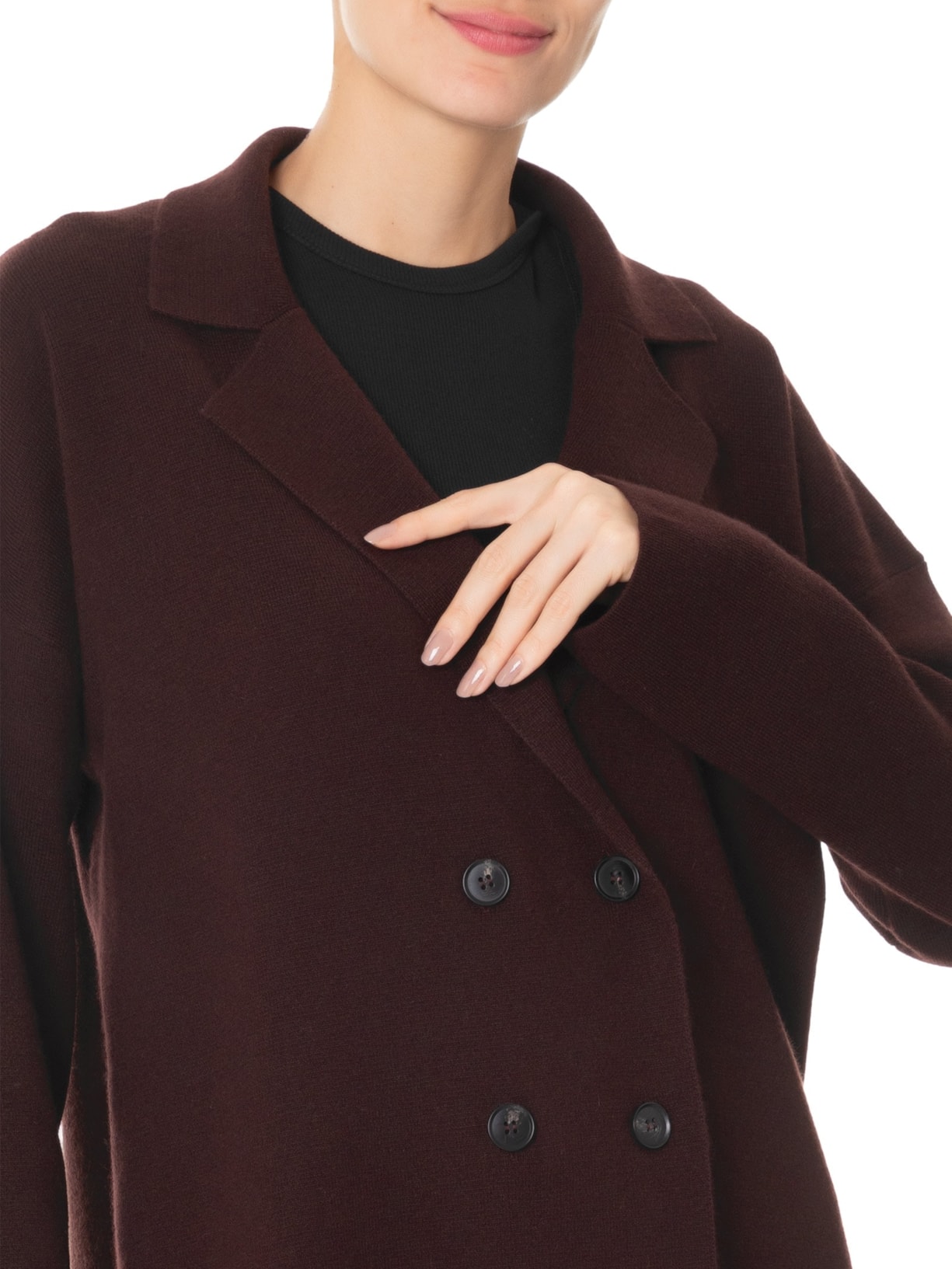 Casaco Feminino Com Blend de Lã e Cashmere Marrom '2Essential