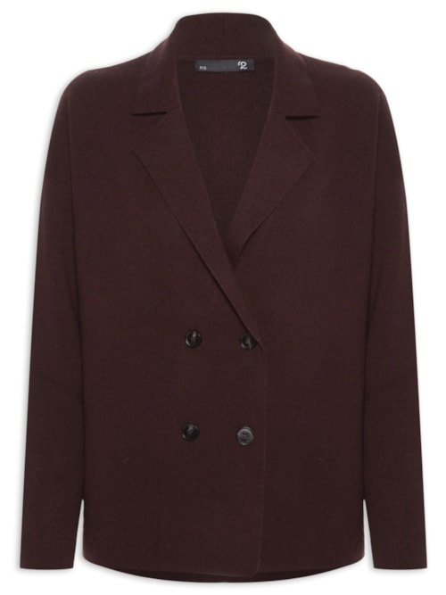 Casaco Feminino Com Blend de Lã e Cashmere - Marrom
