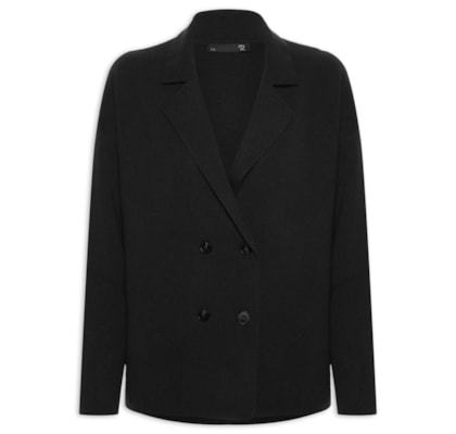 Casaco Feminino Com Blend de Lã e Cashmere - Preto