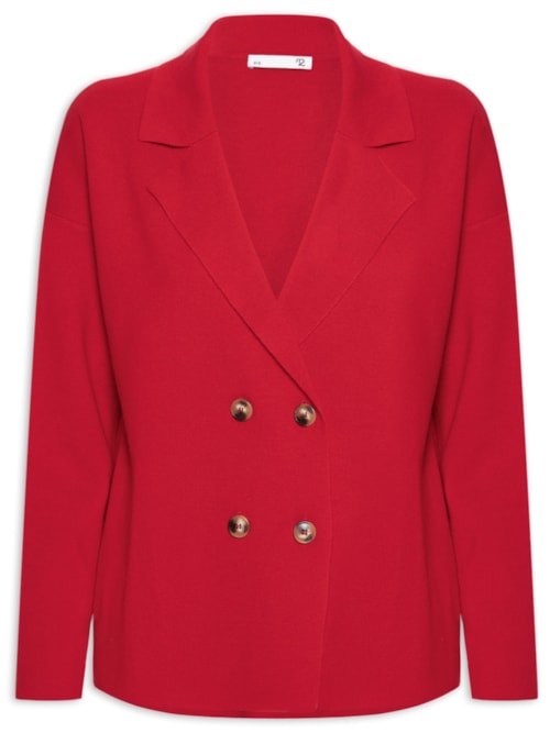 Casaco Feminino Com Blend de Lã e Cashmere - Vermelho