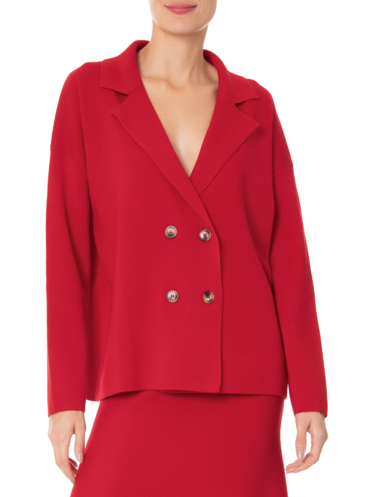 Casaco Feminino Com Blend de Lã e Cashmere Vermelho '2Essential