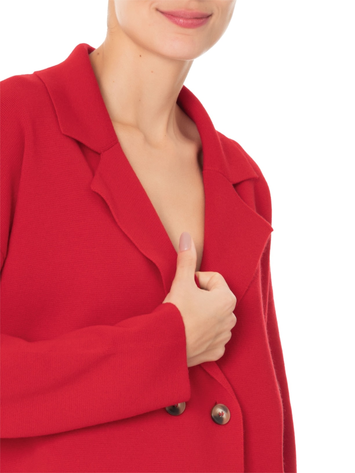 Casaco Feminino Com Blend de Lã e Cashmere Vermelho '2Essential