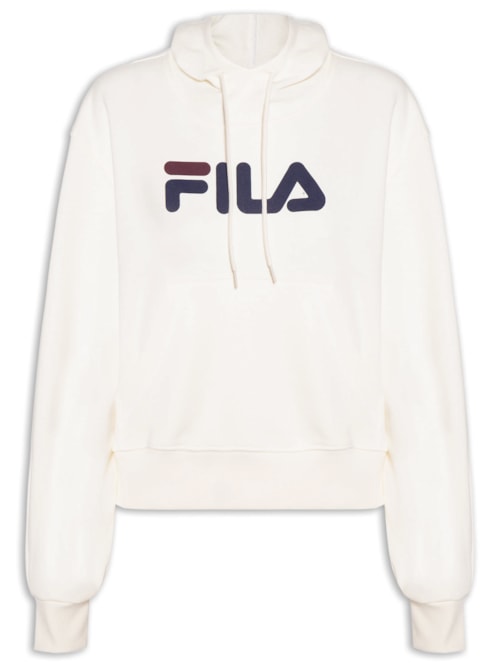Casaco Feminino Com Capuz Comfort Letter III - Branco