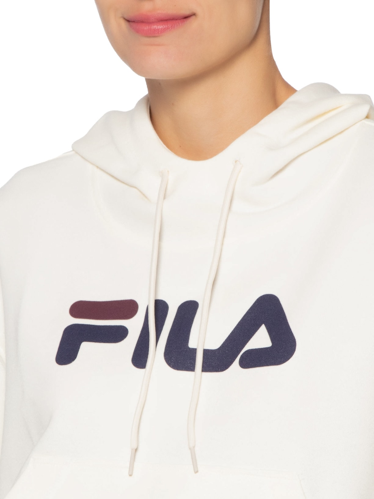 Casaco Feminino Com Capuz Comfort Letter III Branco Fila