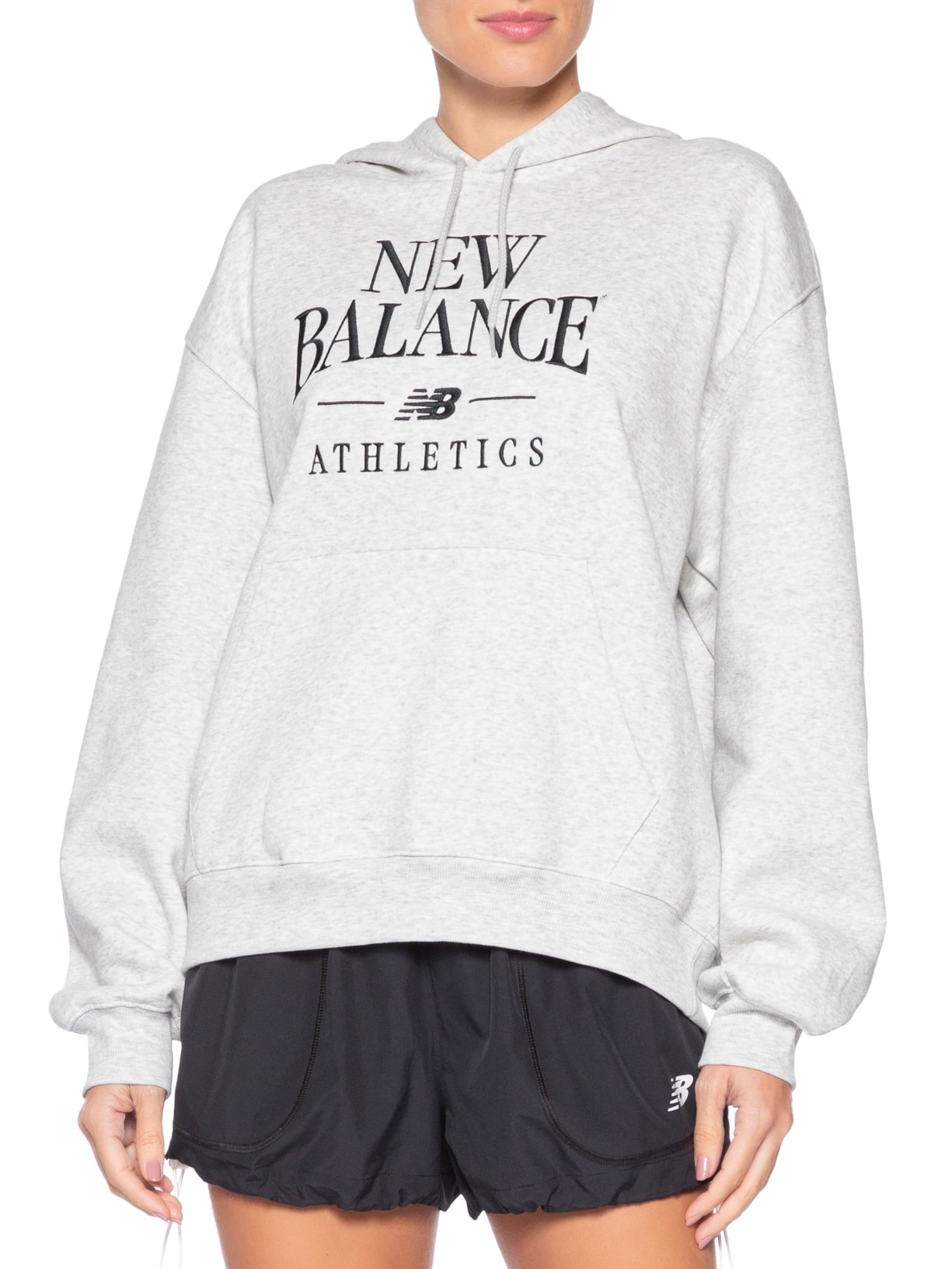 Casaco Feminino Com Capuz Linear Heritage Cinza New Balance