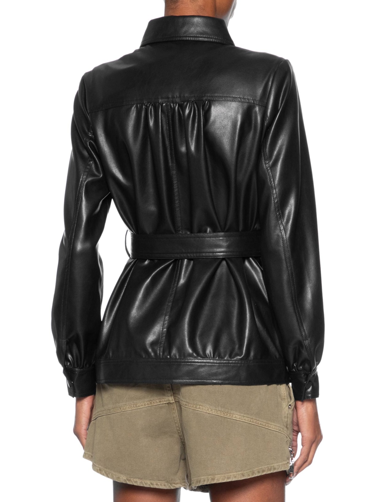 Casaco Feminino Com Cinto Preto Market 33