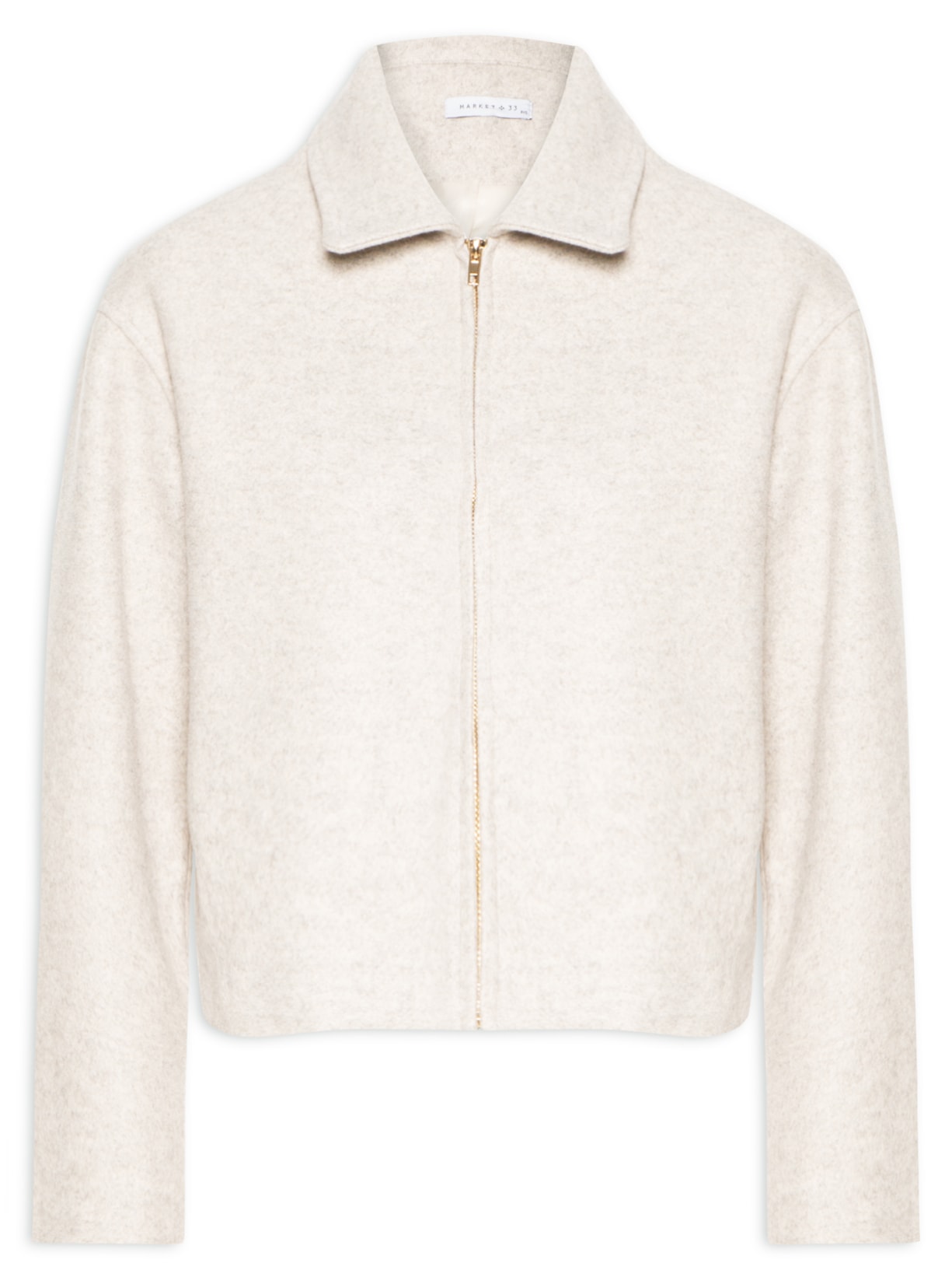 Casaco Feminino Com Gola Polo - Cinza