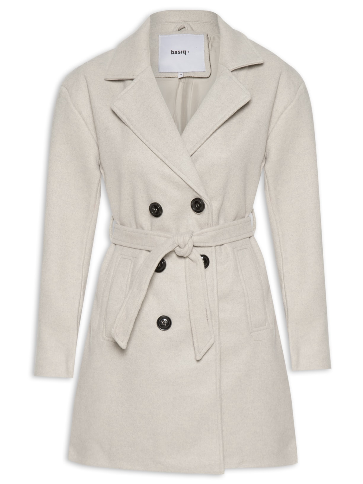 Casaco Feminino Com Transpasse Duplo - Bege