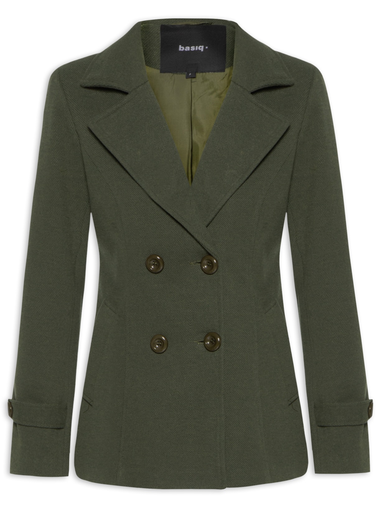 Casaco Feminino Com Transpasse Duplo E Martingale - Verde