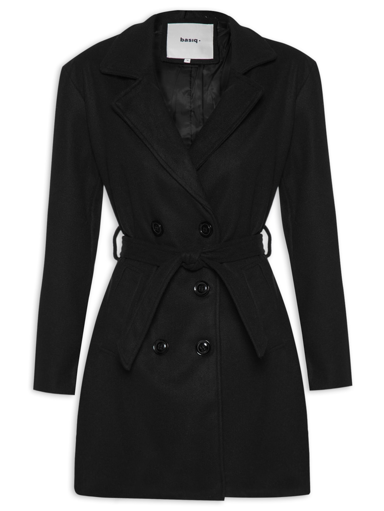 Casaco Feminino Com Transpasse Duplo - Preto