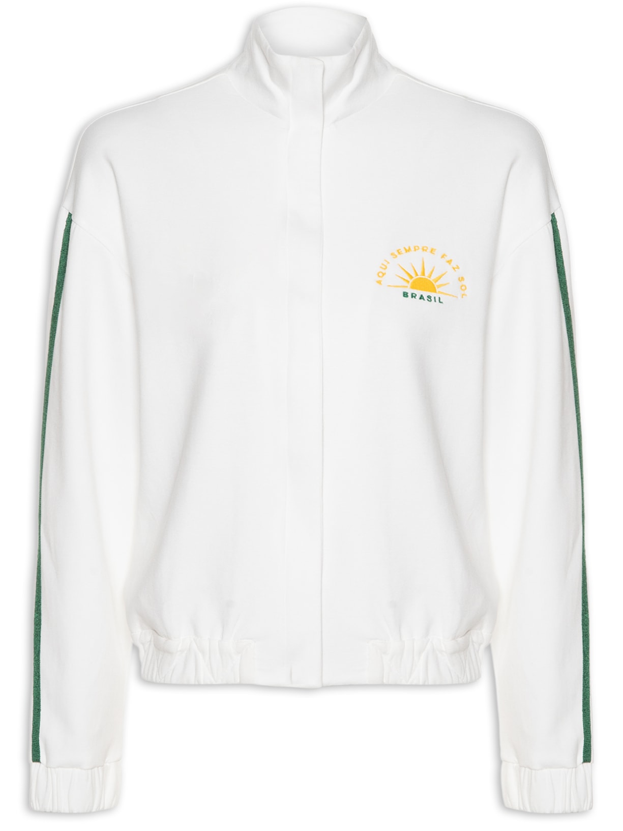 Casaco Feminino Copa Bordado Brasil - Branco