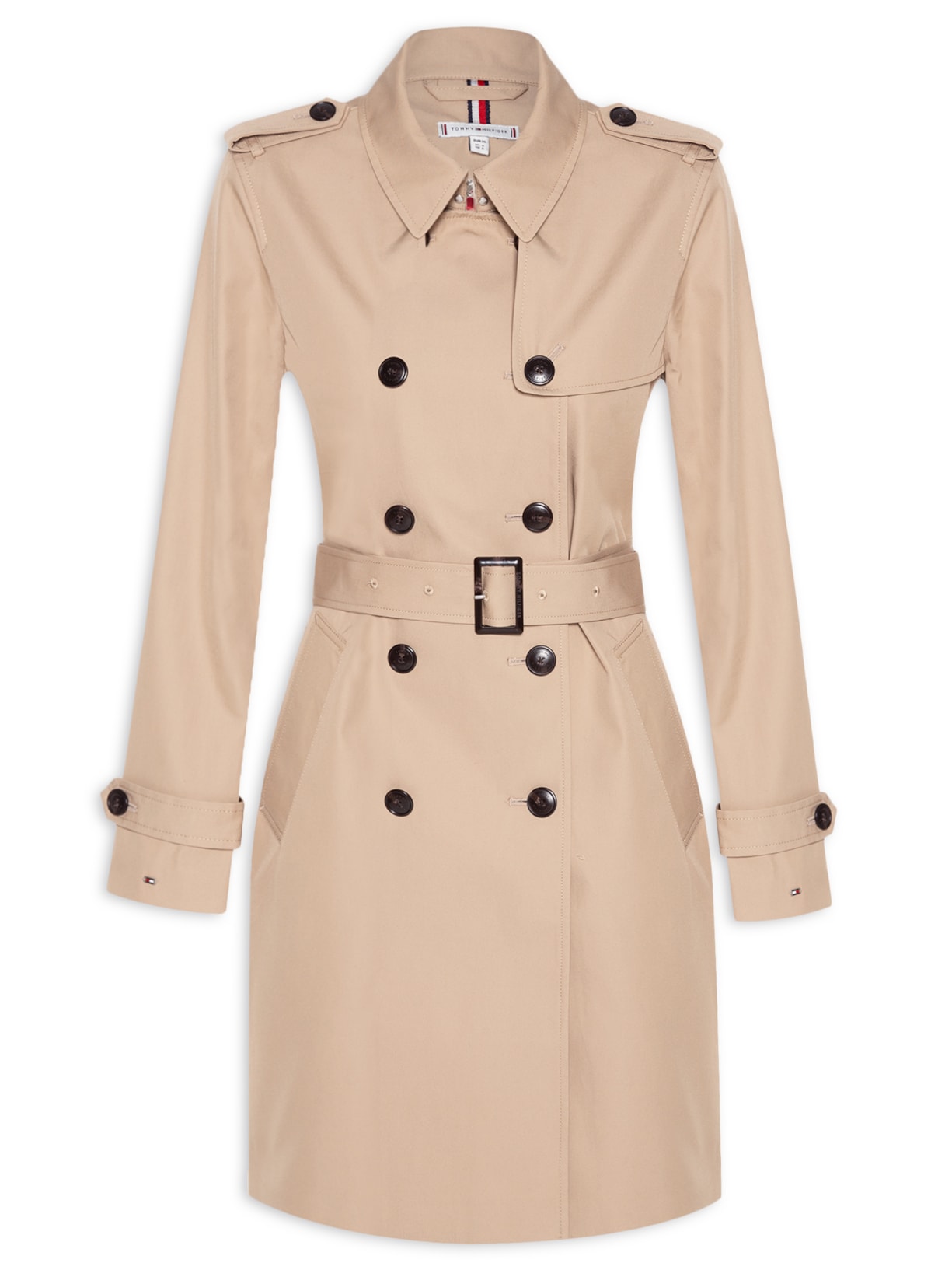 Casaco Feminino Cotton Slim Fit Trench - Bege