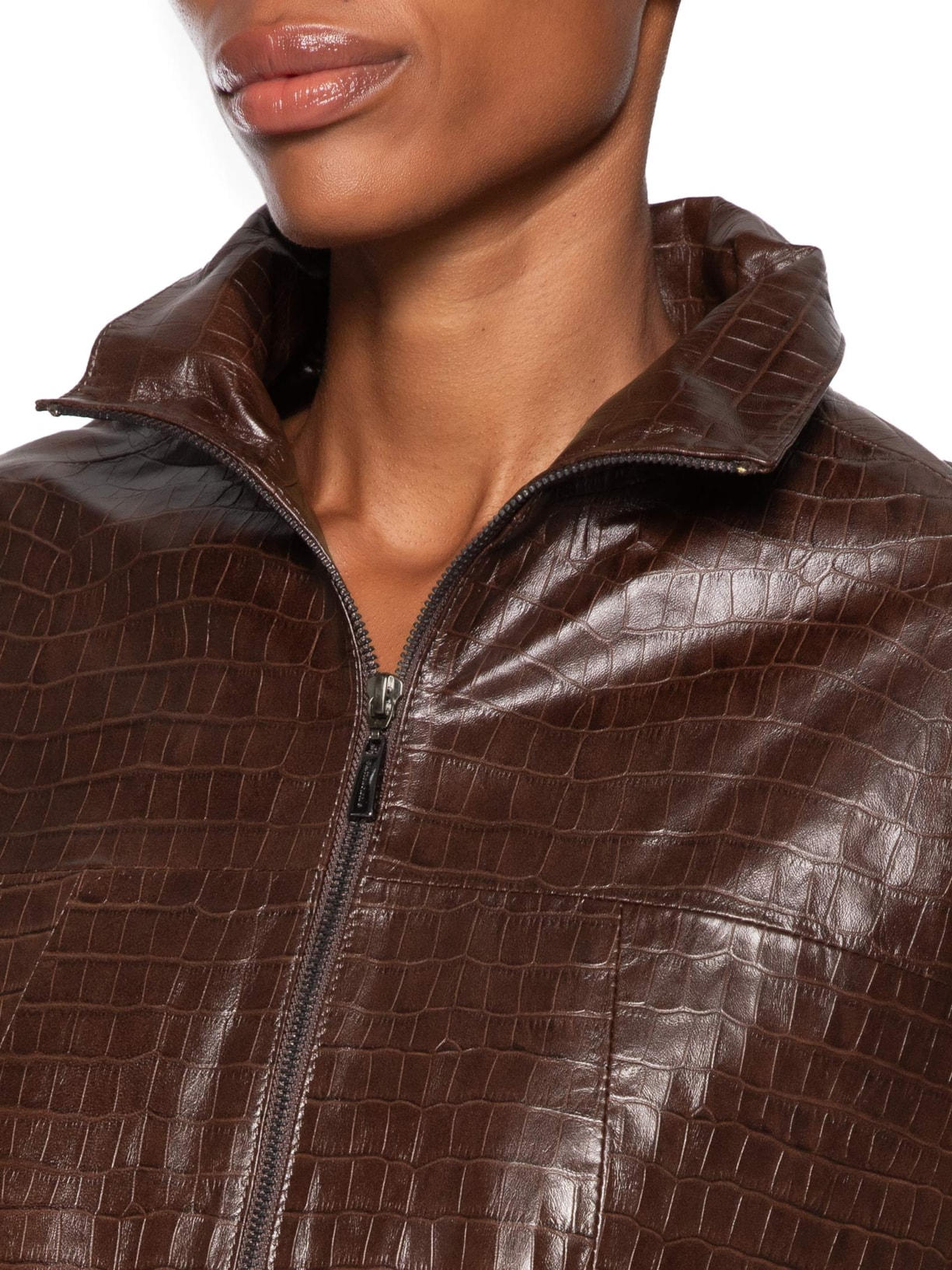 Casaco Feminino Couro Naomi Marrom Studio Kalline