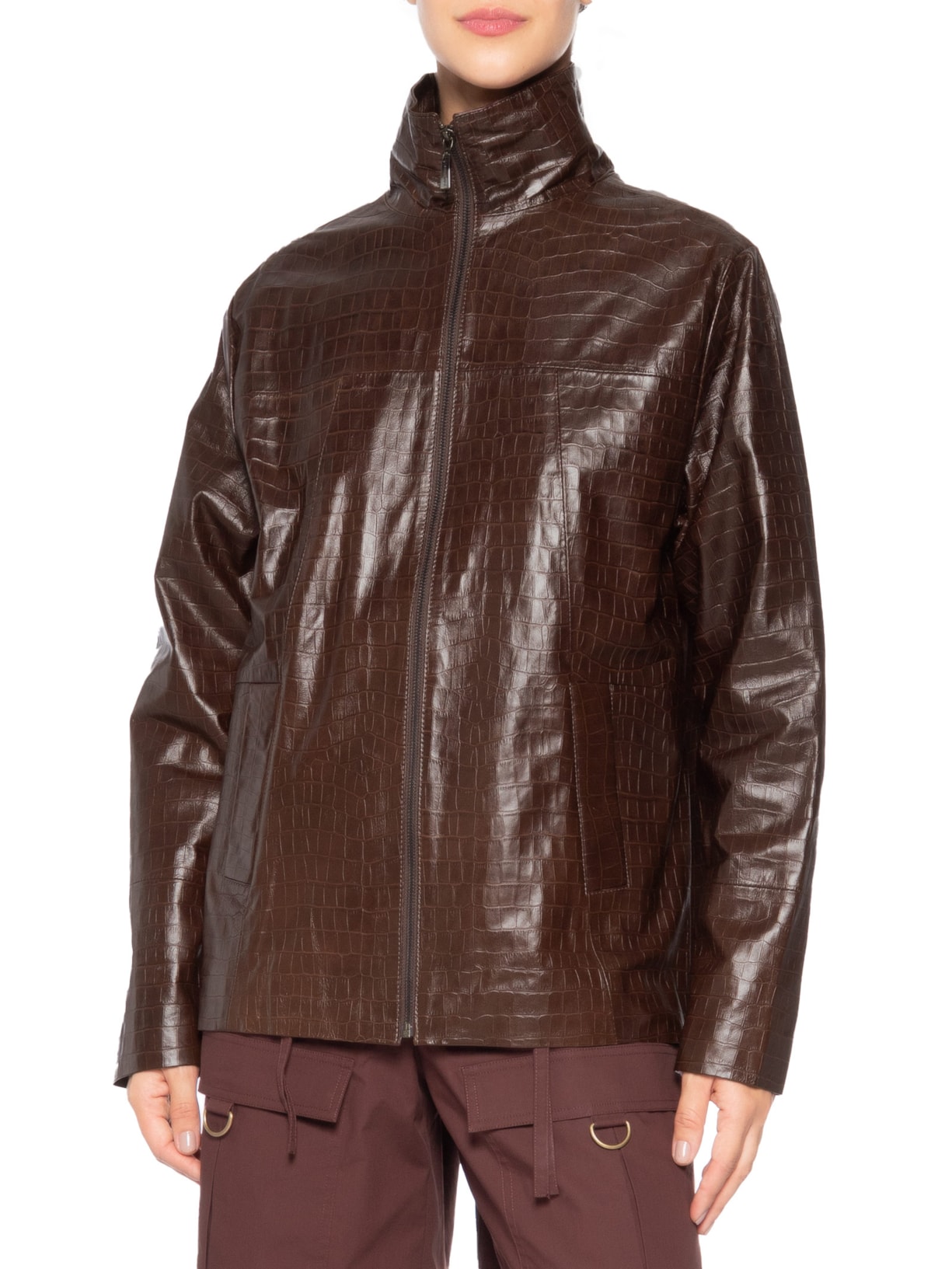 Casaco Feminino Couro Naomi Marrom Studio Kalline