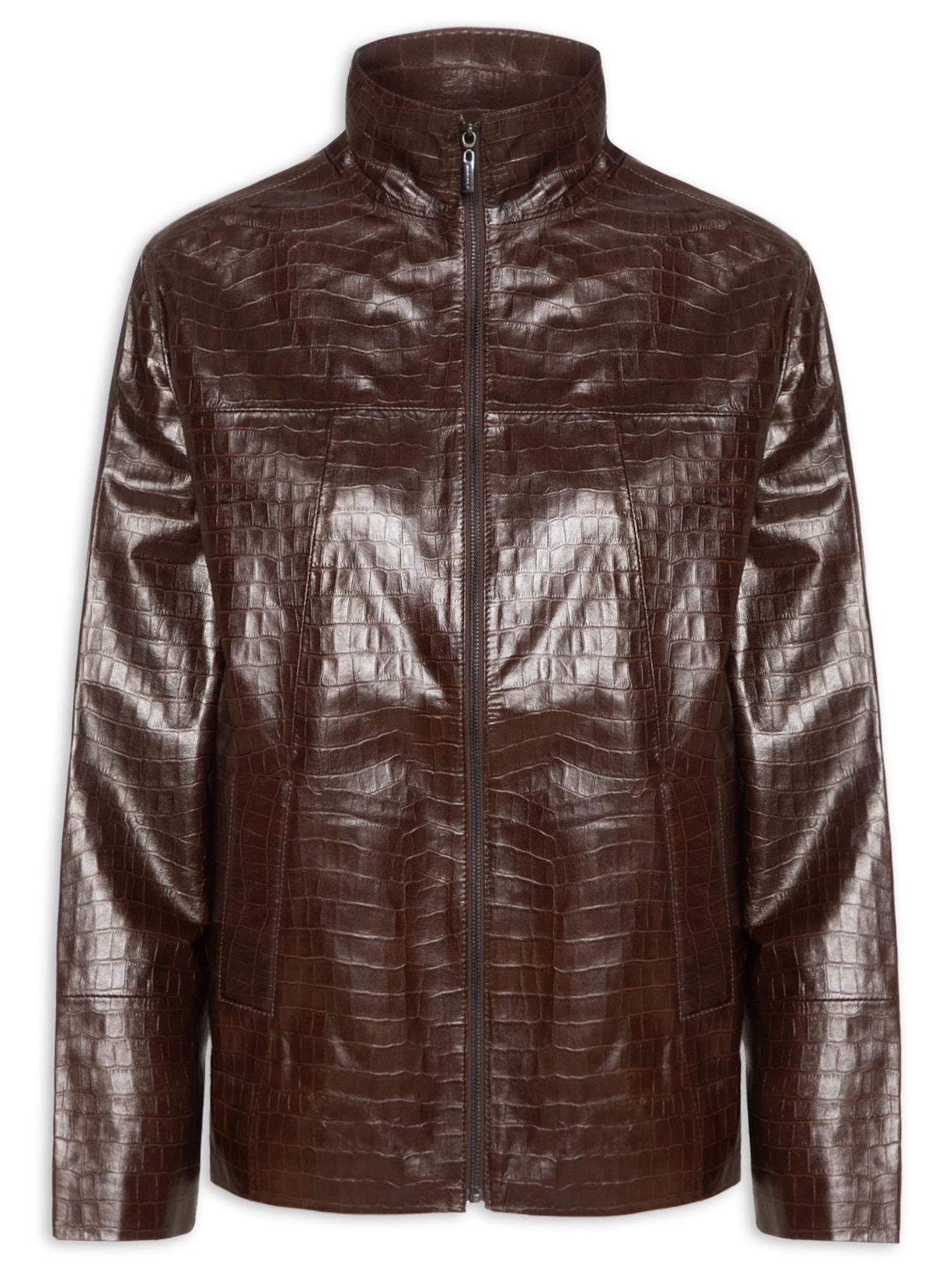 Casaco Feminino Couro Naomi Marrom Studio Kalline