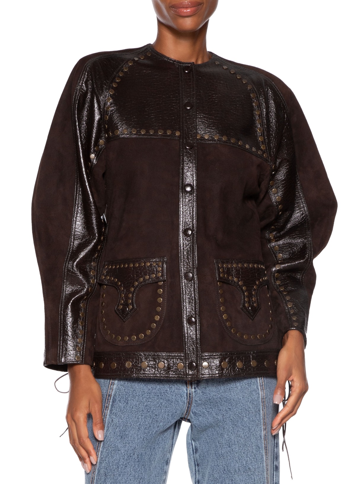 Casaco Feminino Couro Oliver Marrom Nk