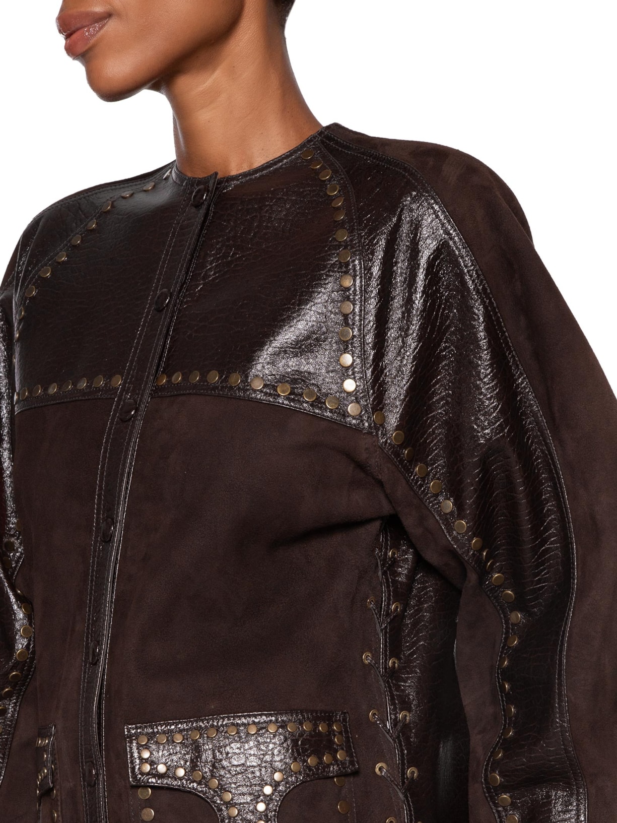 Casaco Feminino Couro Oliver Marrom Nk