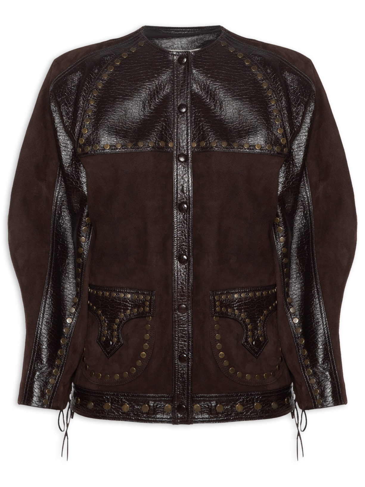 Casaco Feminino Couro Oliver Marrom Nk