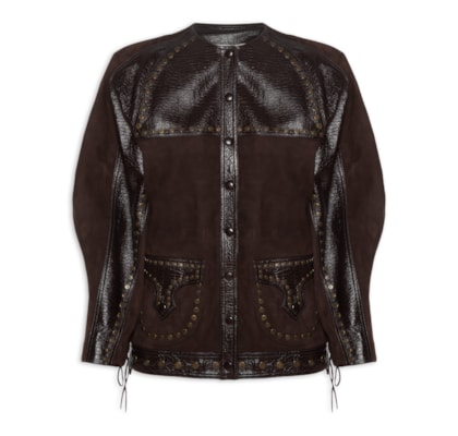 Casaco Feminino Couro Oliver - Marrom