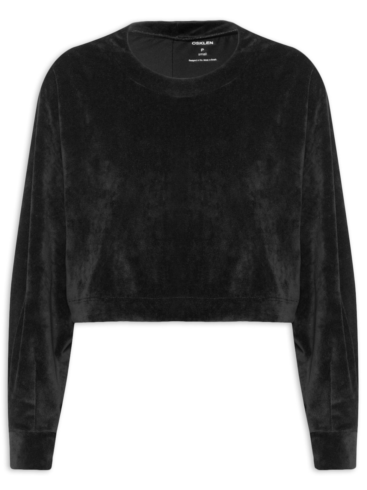 Casaco Feminino Cropped Plush - Preto