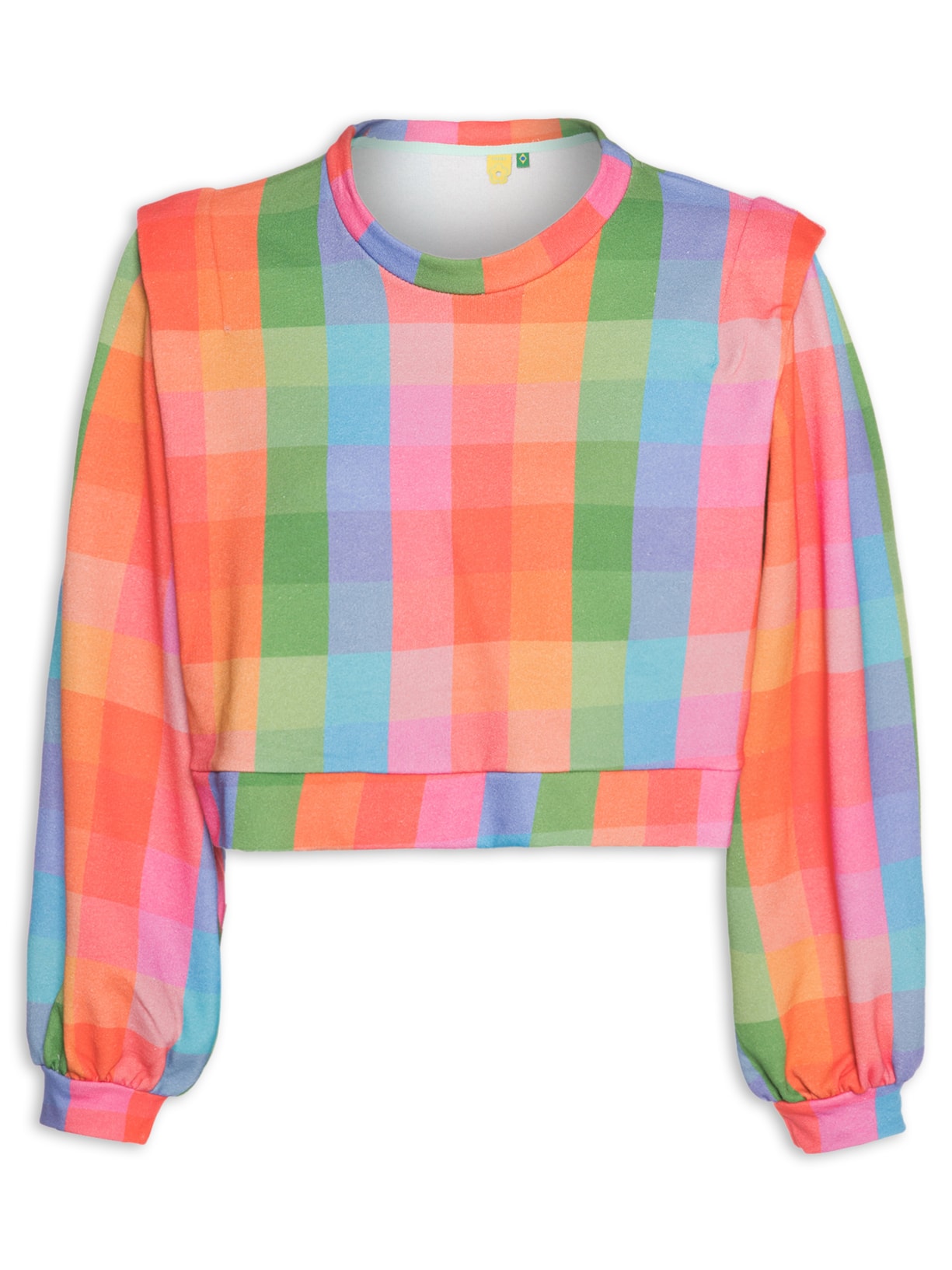 Casaco Feminino Cropped Xadrez De Inverno - Rosa