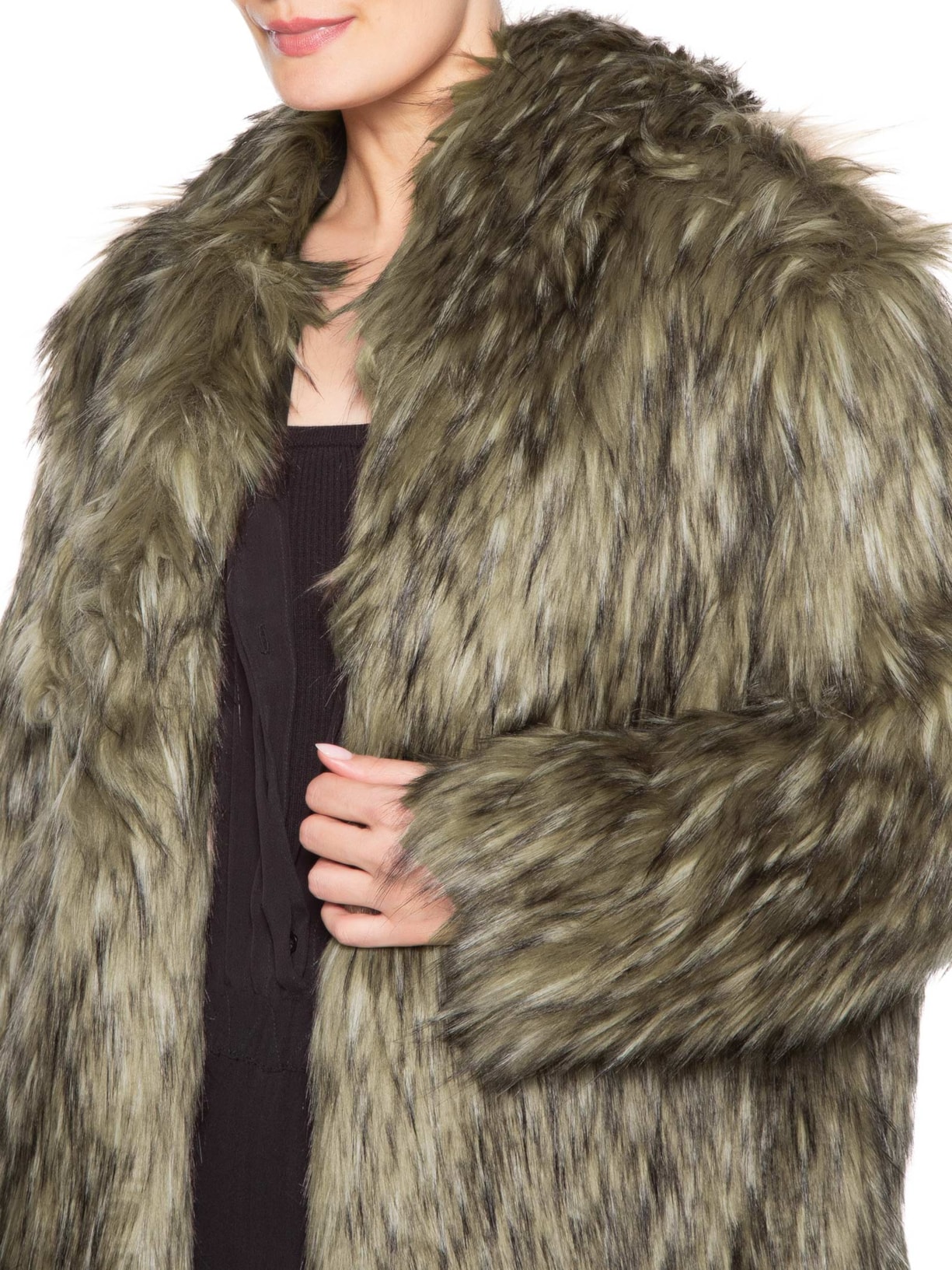 Casaco Feminino Curto Em Pele Sintética Marrom Anselmi