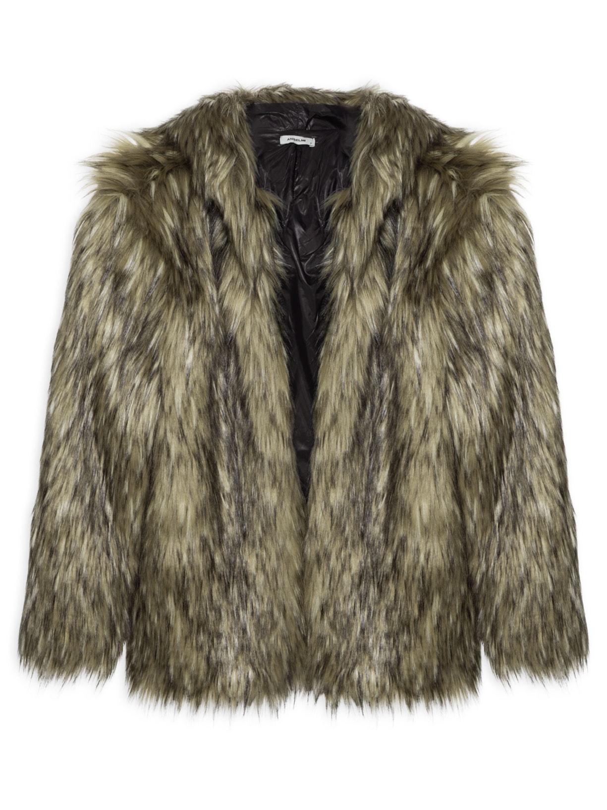 Casaco Feminino Curto Em Pele Sintética Marrom Anselmi