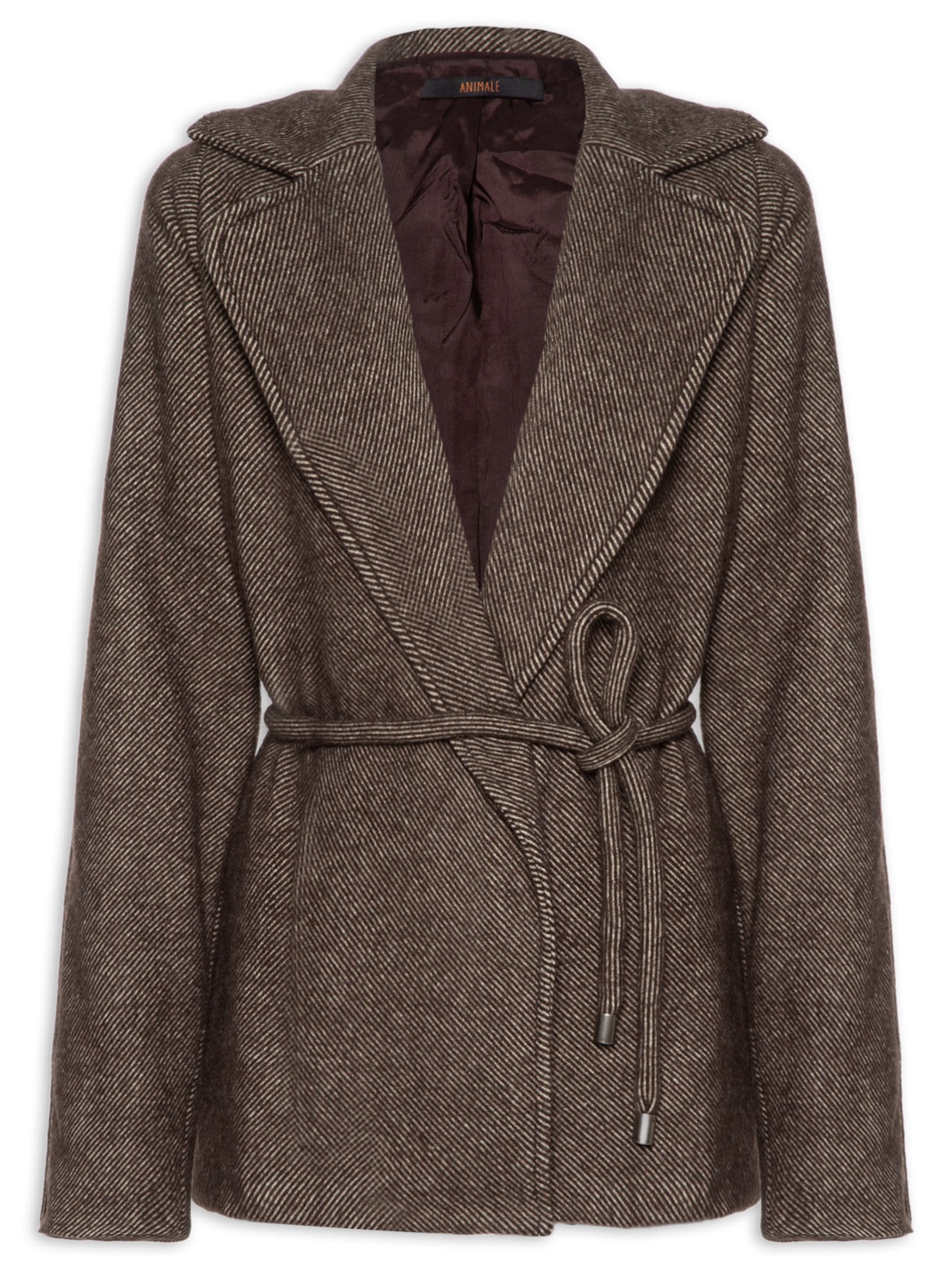 Casaco Feminino De La Over Com Cinto - Marrom