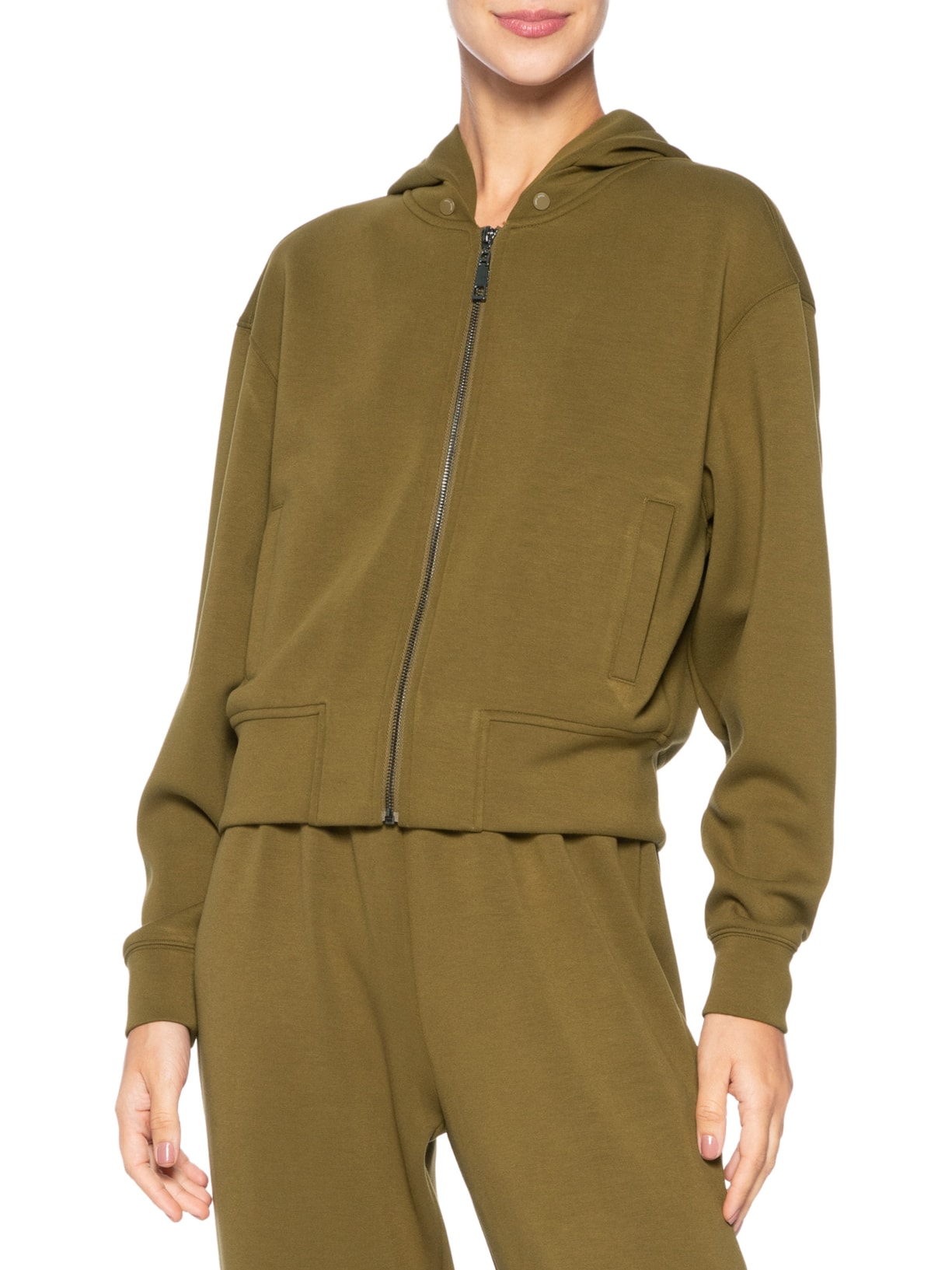 Casaco Feminino De Malha Double Com Bolsos Verde Animale Jeans